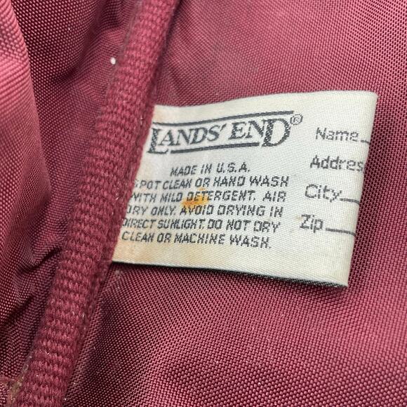 Vintage Lands End Square Rigger Canvas Toiletry Bag Shaving Dopp Kit Maroon USA - Picture 6 of 13